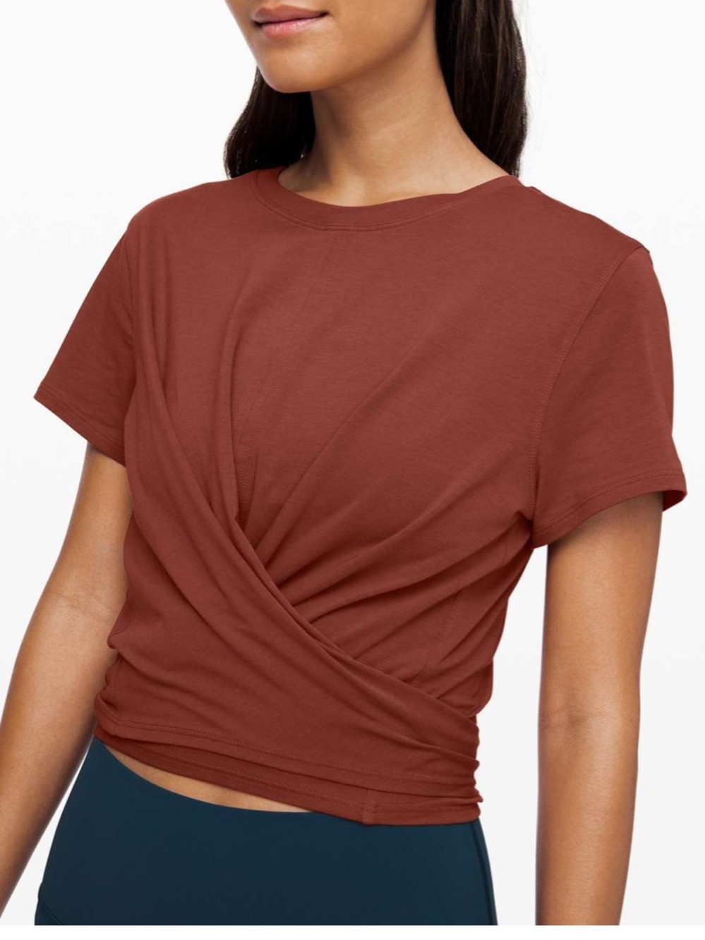 Lululemon women’s time to restore short sleeve in rustic clay